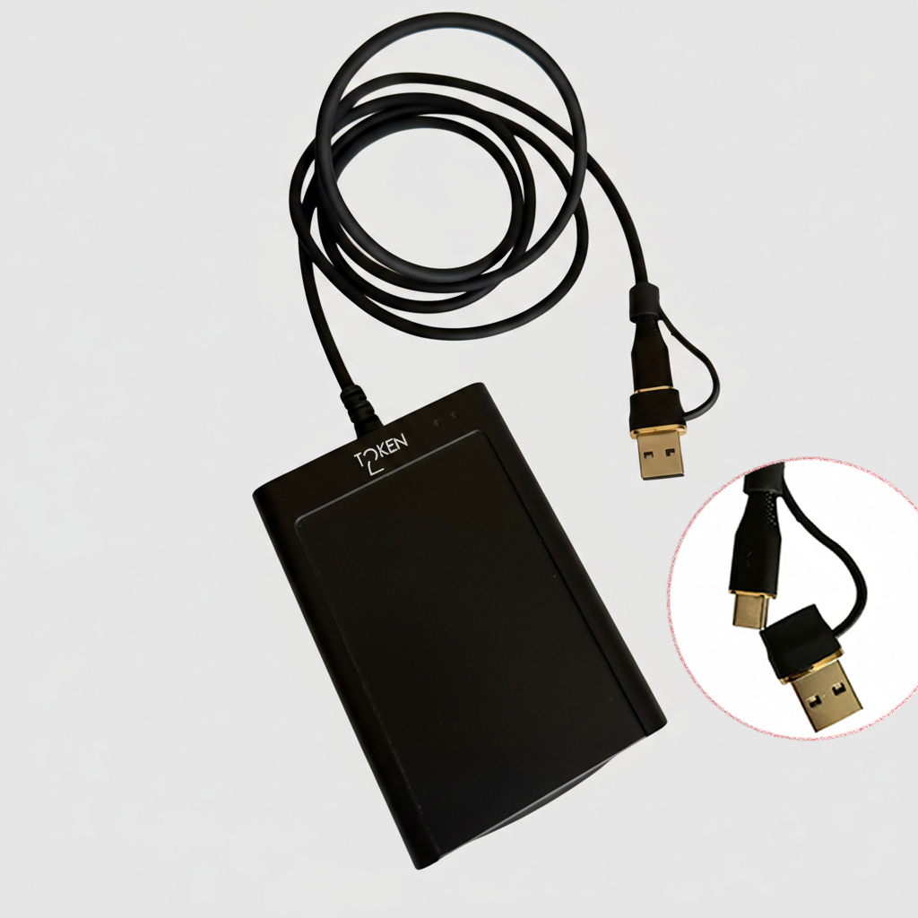 Token2 Dual Reader - USB-A and USB-C - NFC and Smart Card Reader